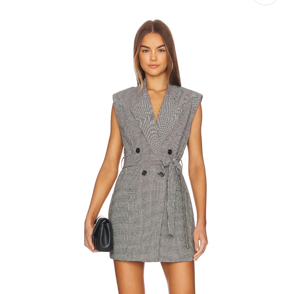 Brooklyn Mini Blazer Dress in Black & White